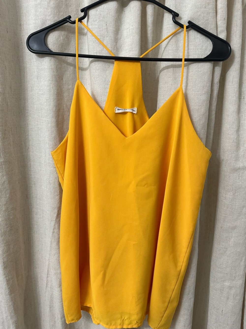Newbury Kustom Bright Yellow Spaghetti-Strap V-Neck Camisole